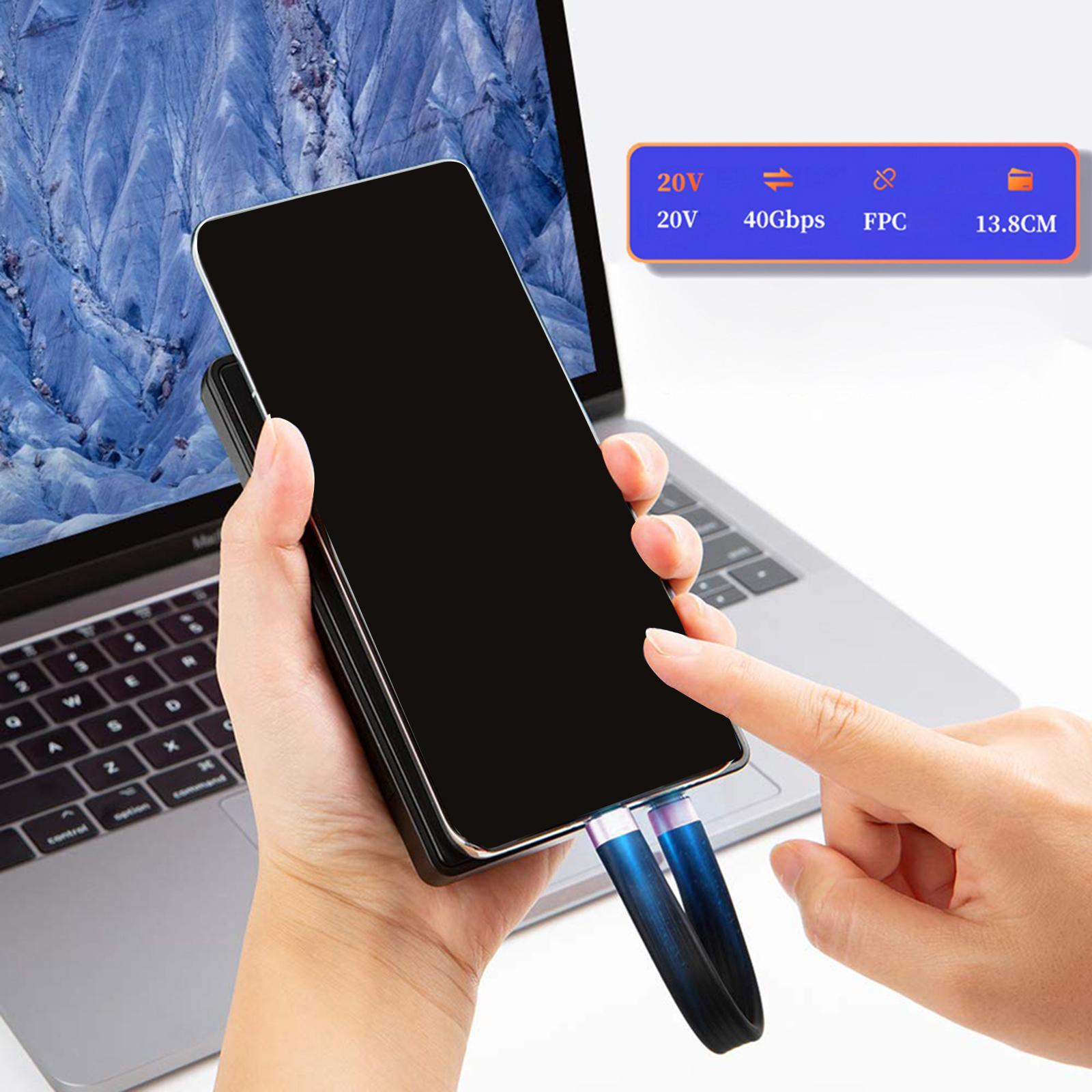 Short USB C Cable 100W 0.5ft 8k for 4/3 Docking