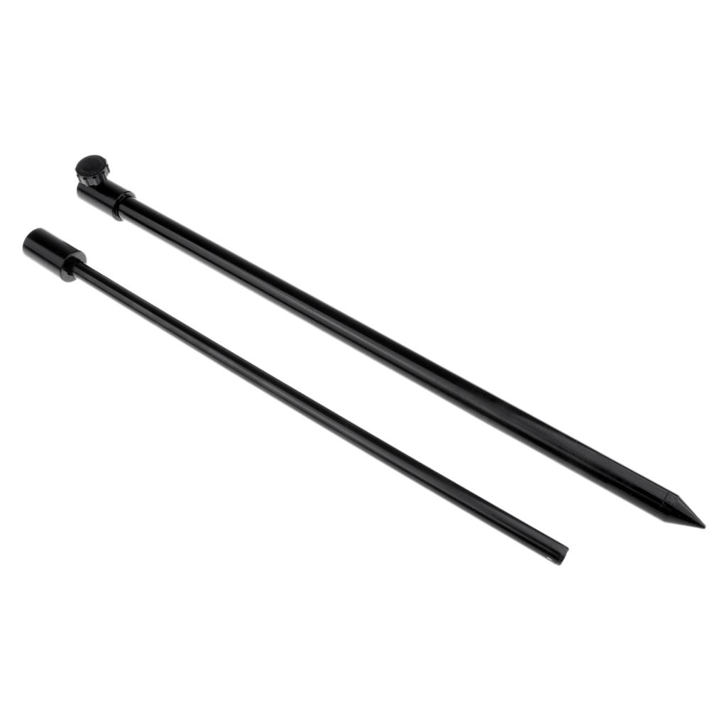 2xBlack Aluminium Alloy Carp Coarse Fishing BankSticks Bank Sticks Rod Pod