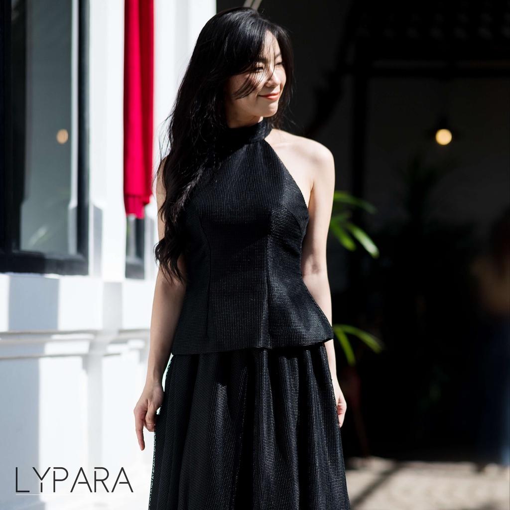 Đầm Đen Đi Tiệc Cổ Yếm Xẻ Tà Sang Trọng Lypara | Layla Set