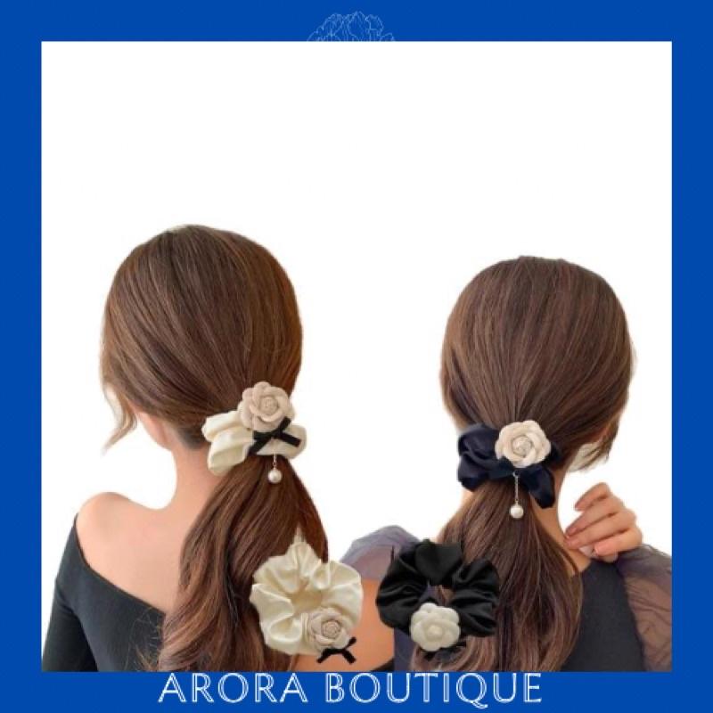 Cột tọc tóc hoa hồng xinh thắt nơ - arora boutique