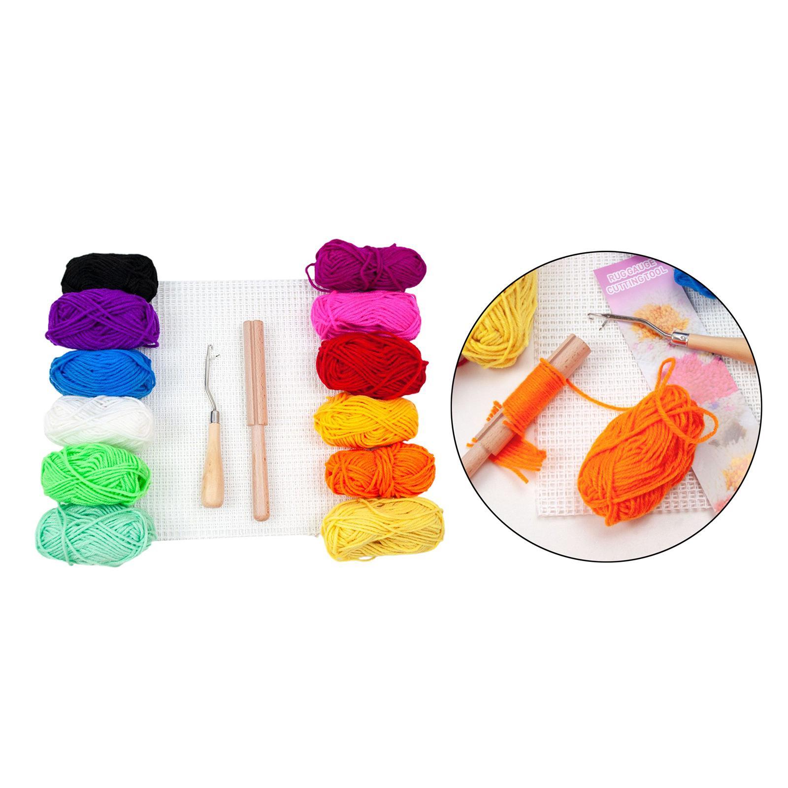 Latch Hook Rug Yarn Kits Bent Latch Hook Tool  Craft Supplies DIY Kit