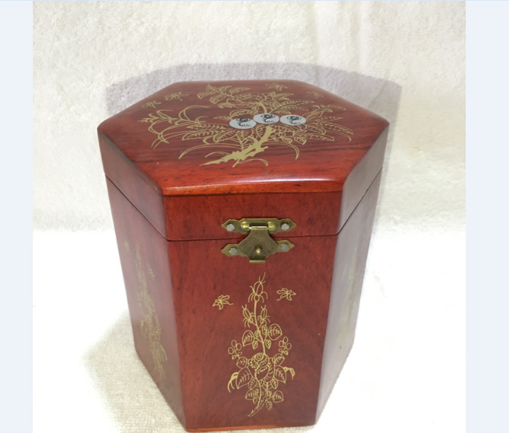 Hộp đựng chè - hộp trà gỗ hương khảm trai hoa văn siêu đẹp - loại cao to