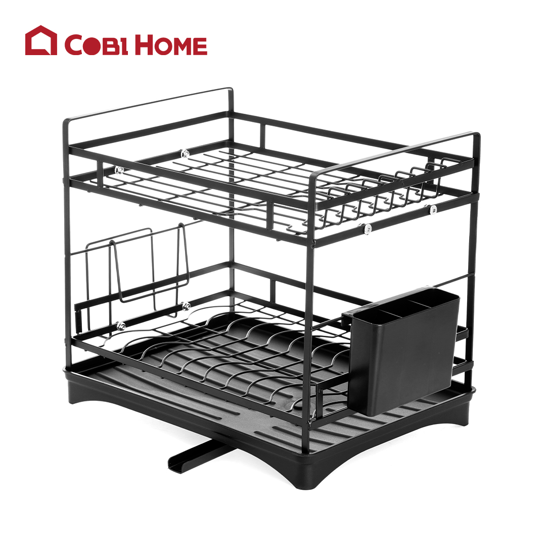 Kệ úp bát đĩa nhà bếp đa năng 2 tầng kèm khay hứng nước . Phân phối bởi Cobi Home