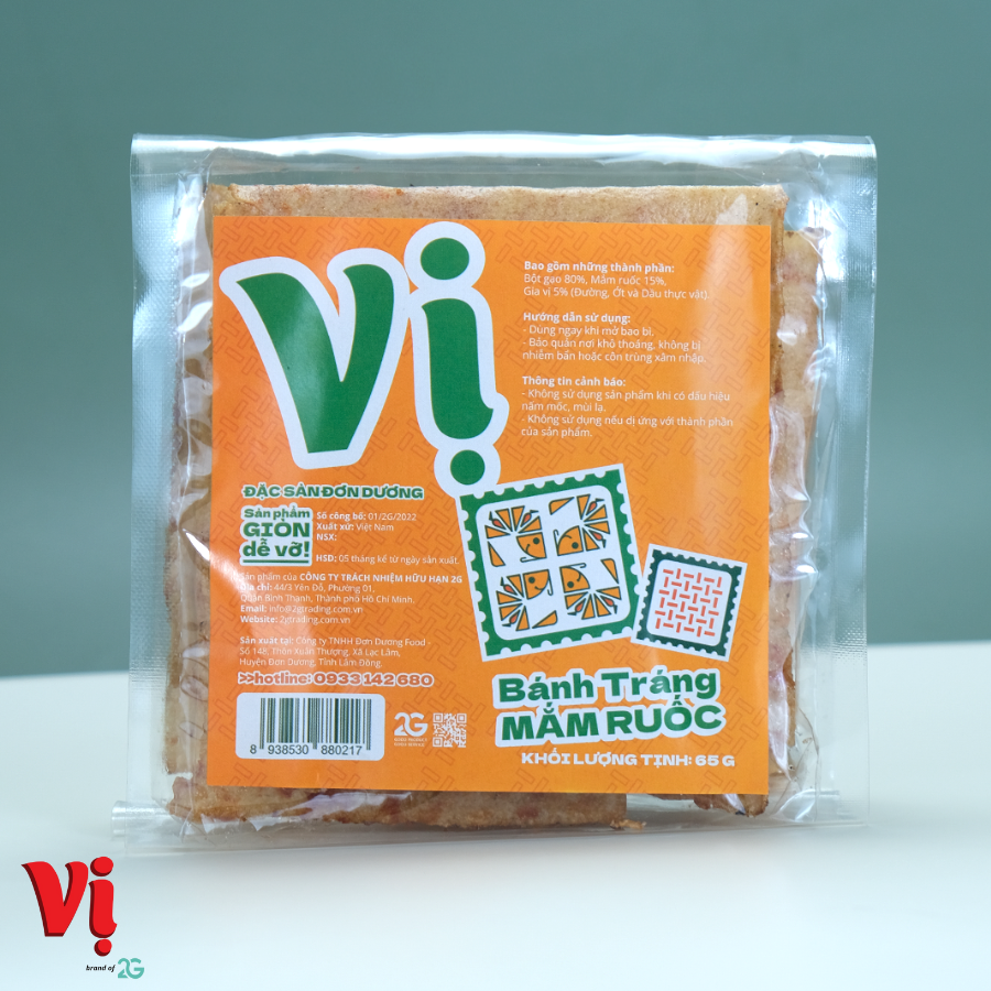 Bánh Tráng Mắm Ruốc Vị - Túi Mini 65g