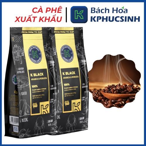 Cà phê rang xay 100% nguyên chất Robusta Arabica xuất khẩu K-Black thương hiệu K Coffee (227g/gói)