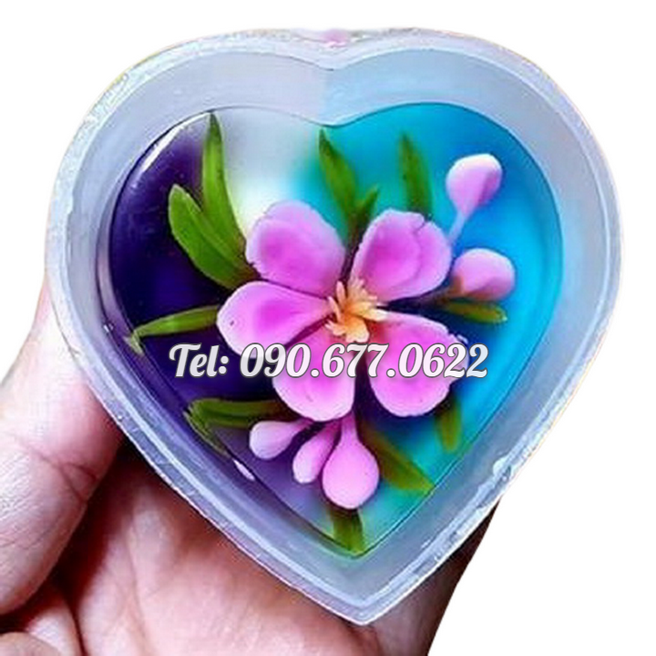 Bộ 10 khuôn bánh Flan hình tim – Loại có nắp – Mã số 1463