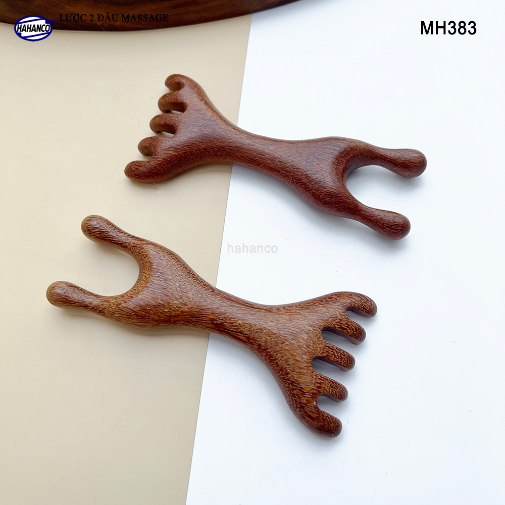 Lược Châm Cứu Hươu Bằng Gỗ Gõ Đỏ HAHANCO Giúp Lưu Thông Máu Mát Xa Toàn Thân - MH383