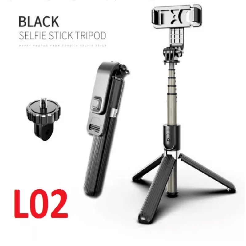 Gậy selfie L02 kim gậy tripod kết nối bluetooth thông minh - Hàng chính hãng