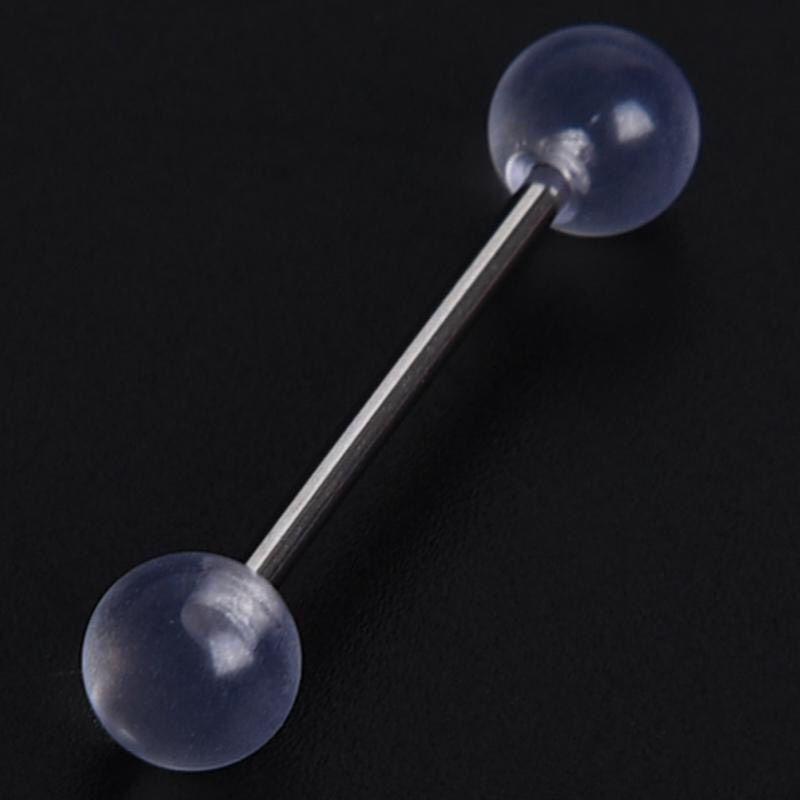 KHUYÊN LƯỠI TRONG SUỐT - Thân thép Y tế không gỉ - Khuyên Lưỡi Cao Cấp - 69STORE
