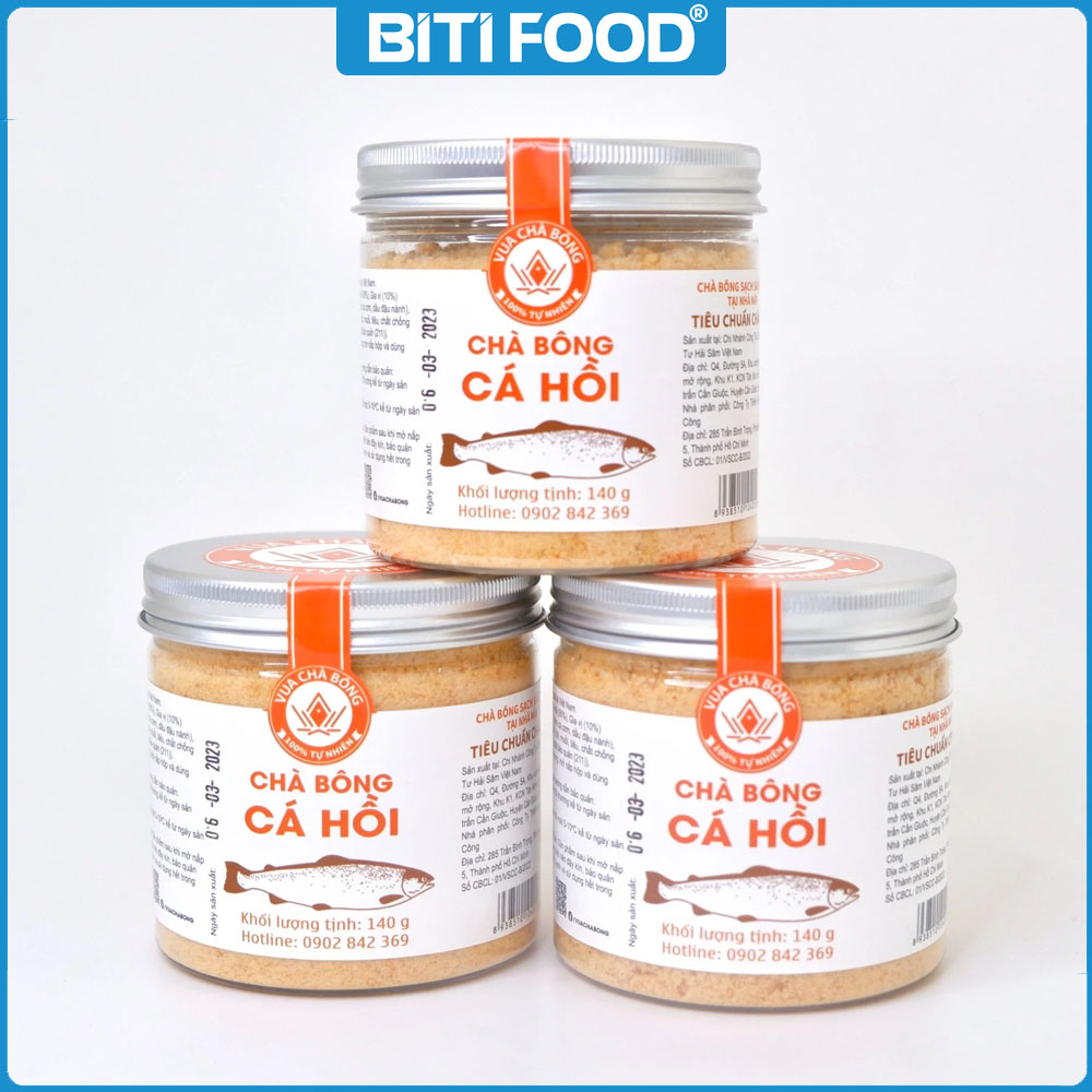 Chà Bông Cá Hồi Thiên Nhiên / Ruốc Cá Hồi cho Bé Ăn Dặm từ Nhà máy Tiêu Chuẩn Châu Âu