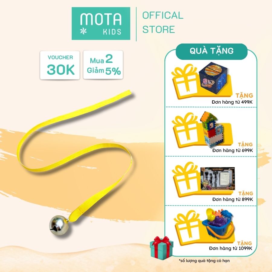 Đồ chơi chuông tập cơ tay cho bé 3-6 tháng Montessori Mota - Hỗ trợ phát triển vận động - Hàng chính hãng