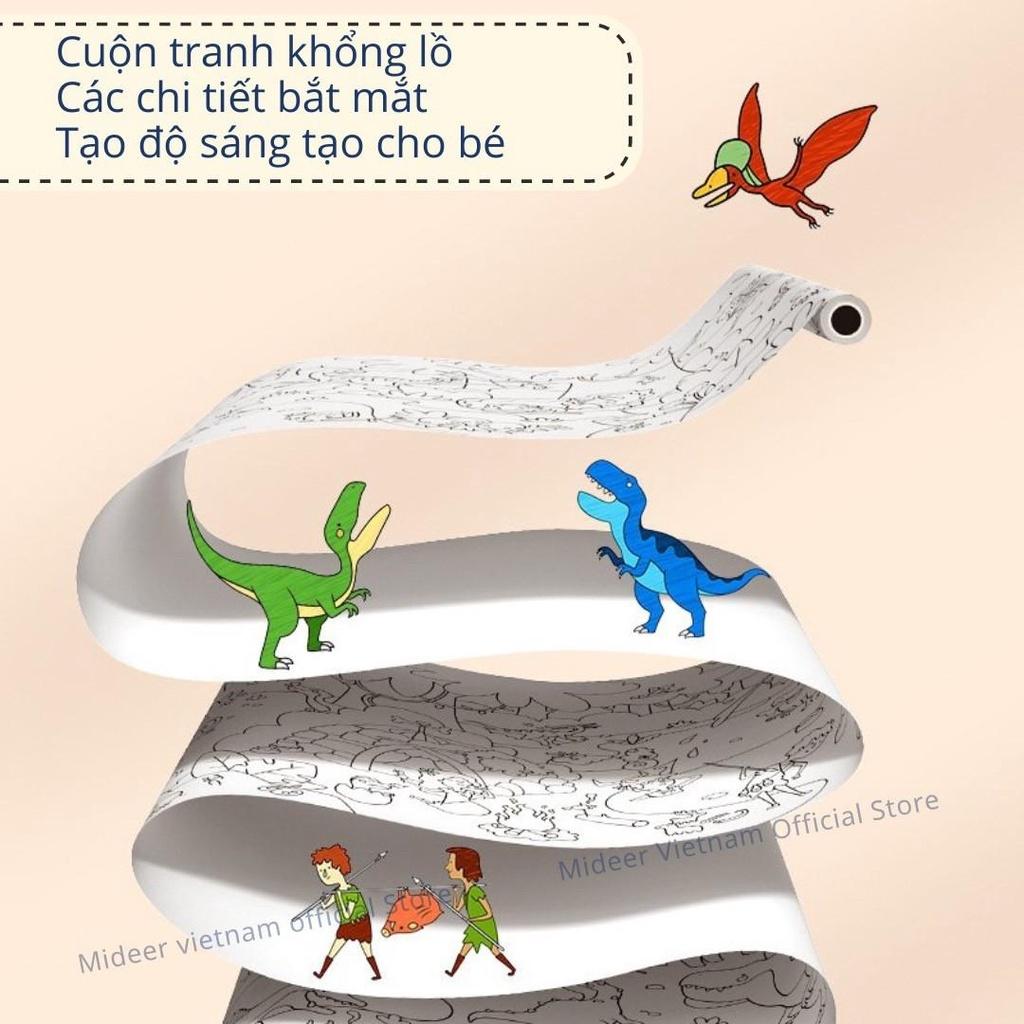 Tranh tô màu dán tường cho bé khổng lồ 4m*40cm Mideer Adhesive Colouring Scroll