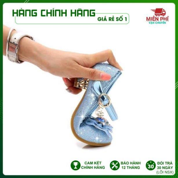 Giầy Công Chúa Cao Cấp Elsa Cao Gót Đính Kim Tuyến Mềm Êm Mũi Tròn Lấp Lánh Mẫu Mới 2021