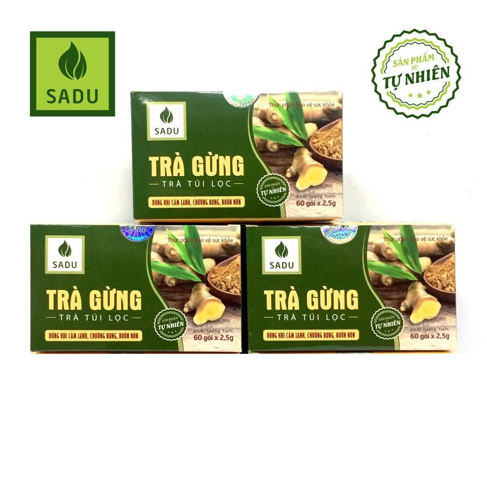 Trà Gừng Sadu Hỗ trợ giảm ho, làm ấm cơ thể (60 túi lọc) hộp 150gr