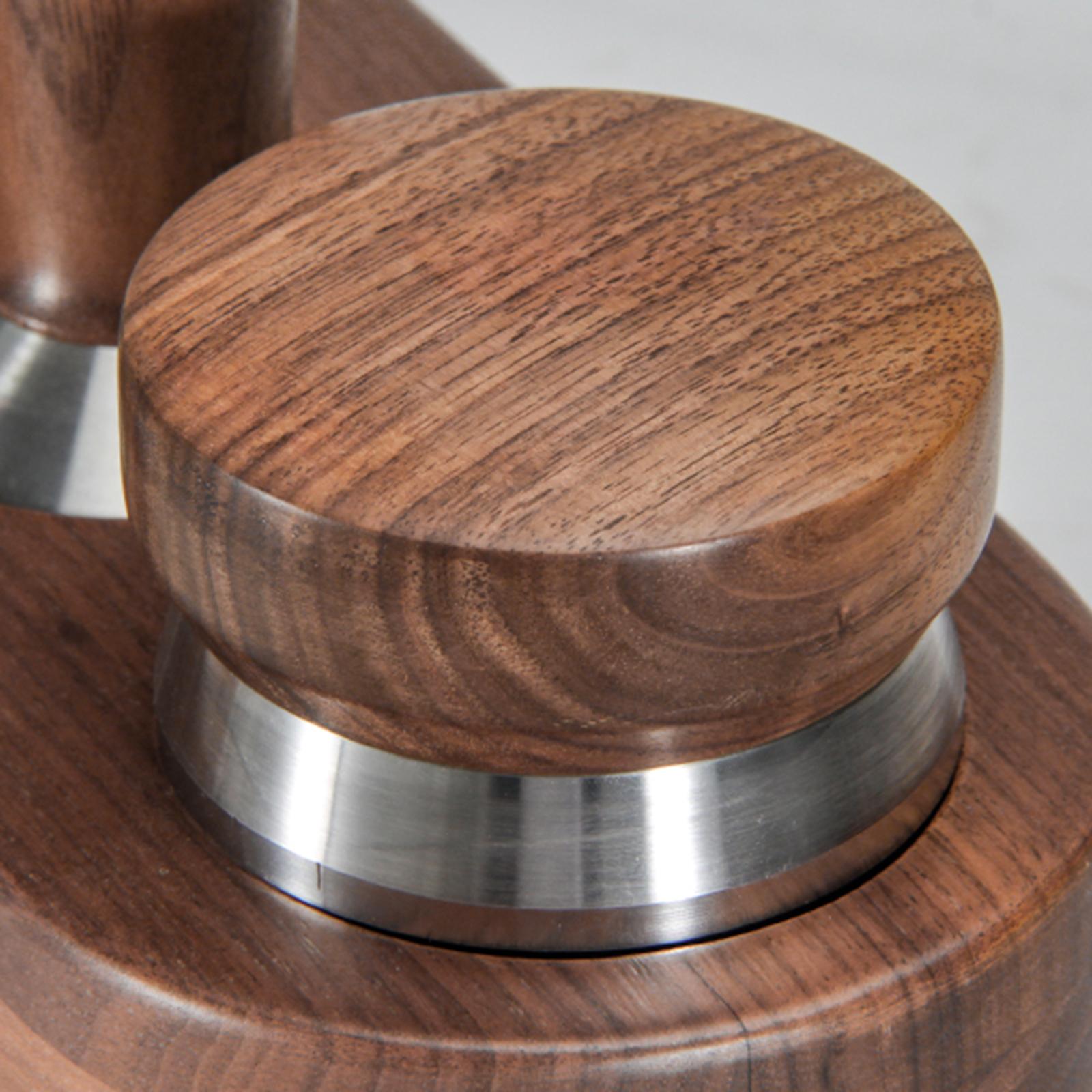 Coffee Distributor/Leveler Tool, Coffee Tamper, Stainless Steel Base Wood Handle, Adjustable, Powder Press