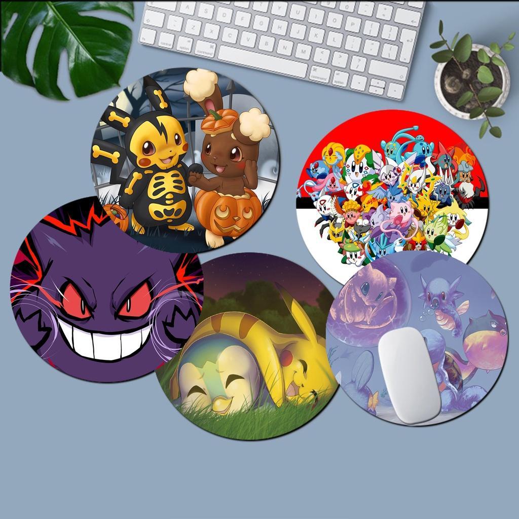 Bandai Tấm Lót Chuột Máy Tính / Tủ / Laptop Họa Tiết Pokemon Hình Tròn Nhỏ Nhắn Dễ Thương