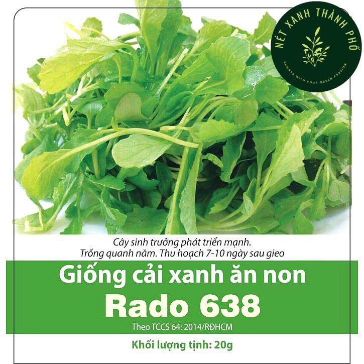 Hạt giống Cải Bẹ Xanh Mỡ Ăn Non, gói 20g, thu hoạch sau 7-10 ngày