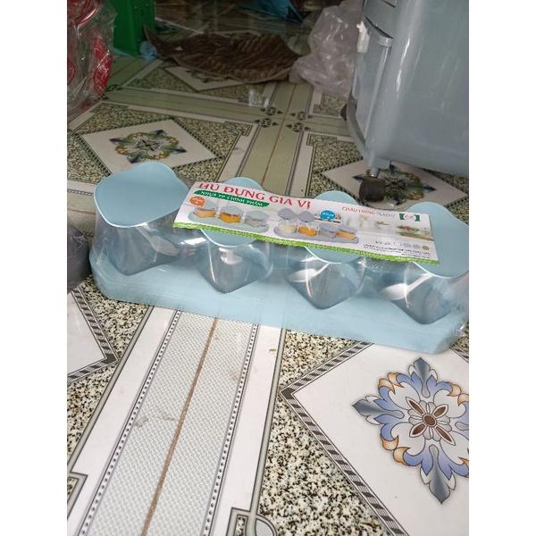 Bộ hủ gia vị nhựa có muỗng