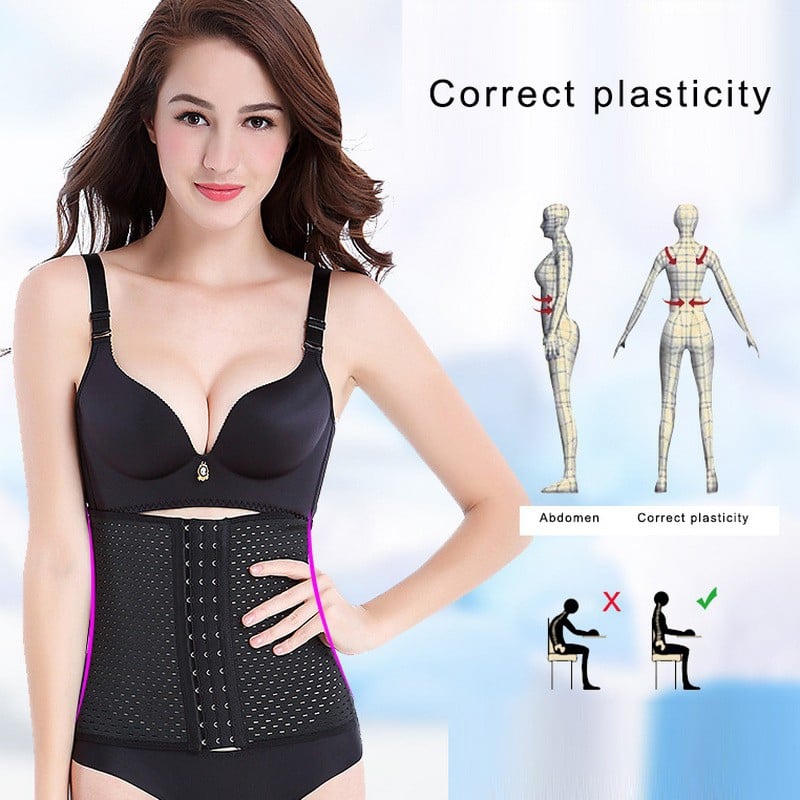 Gen nịt bụng định hình 3 nấc cài - 4 thanh chống cuộn - chiều cao gen 25cm - gen nịt bụng tạo vòng eo thon gọn - đai nịch bụng chống cuộn giảm mỡ sau sinh - Munini