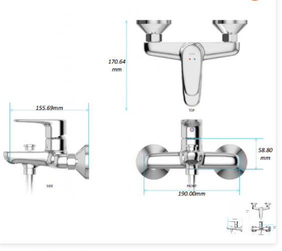 Vòi Sen Tắm Nóng Lạnh Inax BFV-1113S-7C - Hàng chính hãng