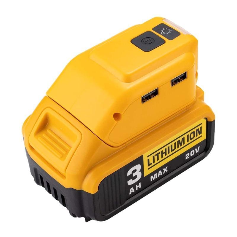 Đèn pin Lithium cầm tay khẩn cấp 2 ổ cắm sạc nguồn USB 14.4/18V tương thích với DCB090