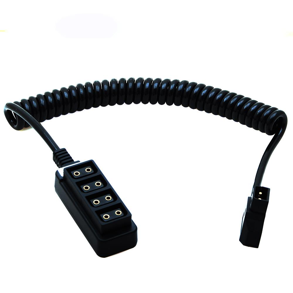 D-Tap Male to 4-Port D-Tap Female Cable Splitter Spring Line for Anton Bauer Battery