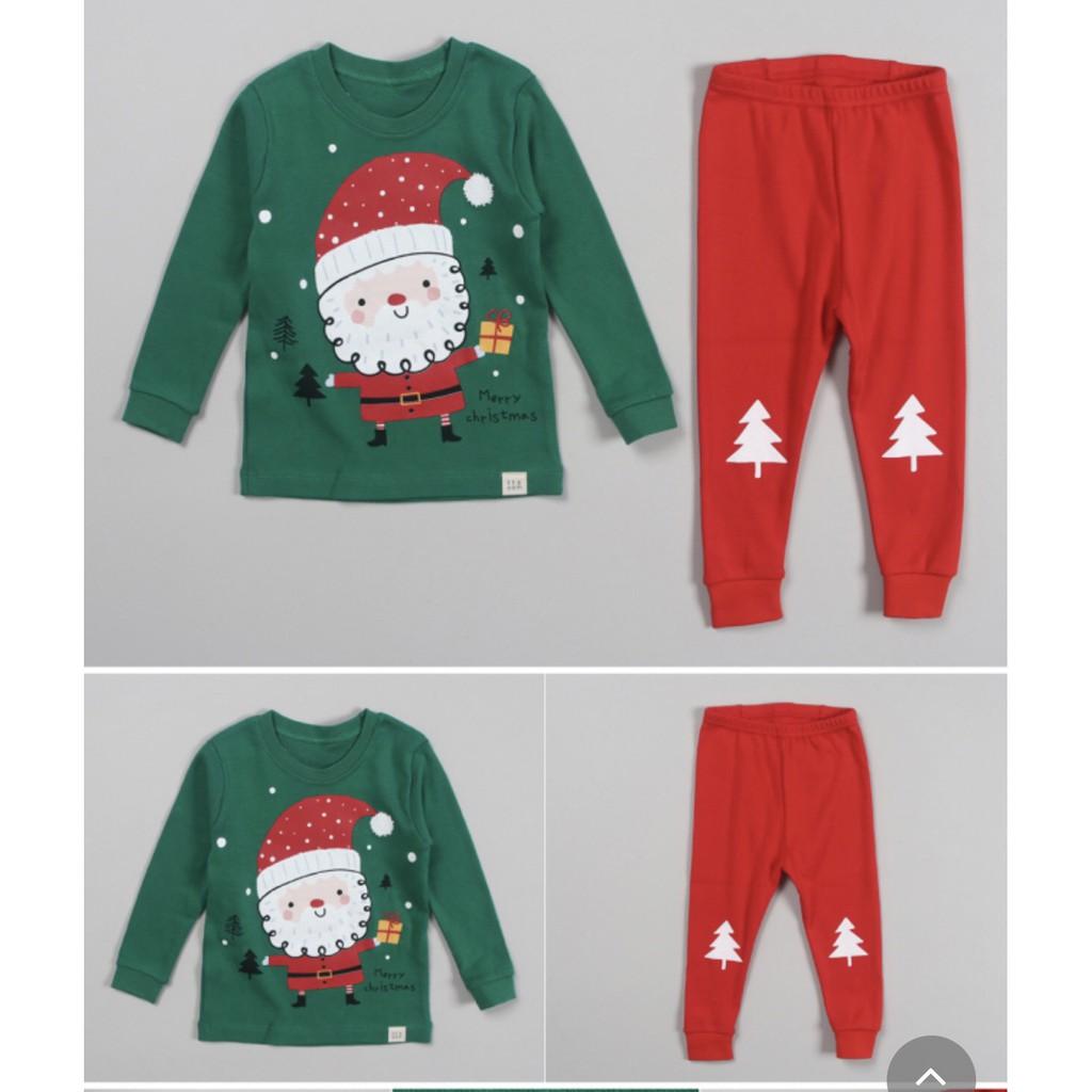 BỘ ÔNG GIÀ NOEL XANH LÁ NỘI ĐỊA HÀN, CHẤT THUN COTTON ORGANIC