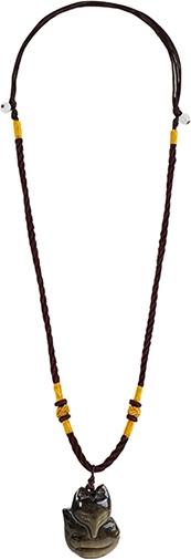 Dây Chuyền Hồ Ly Đá Chalcedony - Mắt Mèo Đen