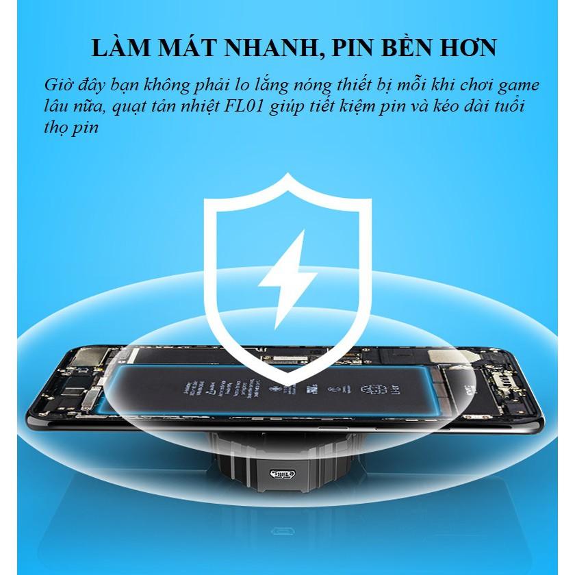 Quạt Làm Mát ️️ Bộ Tản Nhiệt Điện Thoại Dung Lượng Pin 500mAh - Làm Mát Điện Thoại Nhanh Chóng FL01