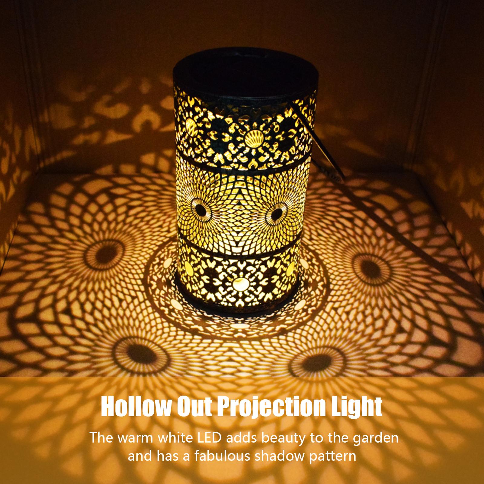 Solar Hanging Lantern Lights LED Solar Projection Lights Waterproof Outdoor Retro Decorative Landscape Lighting