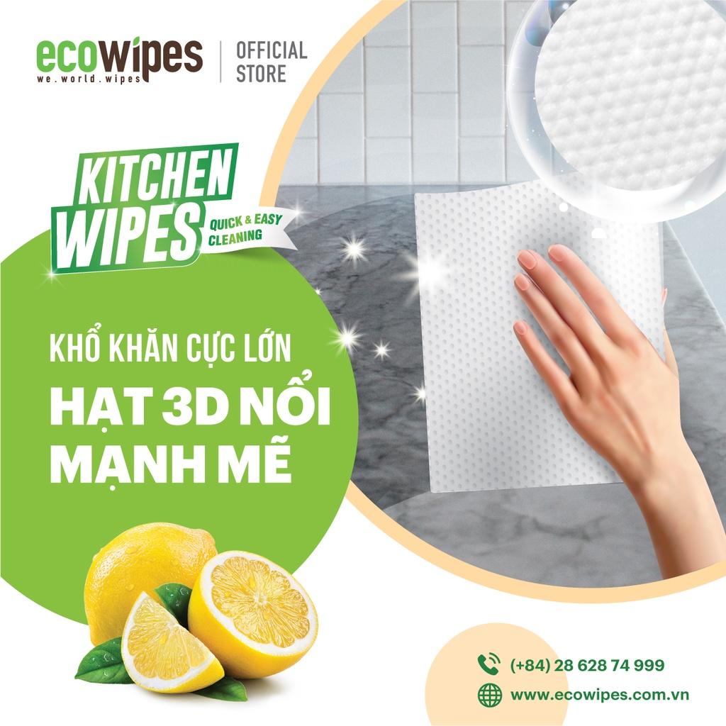 Combo 05 gói khăn giấy ướt lau bếp Kitchen Wipes gói 42 tờ làm sach khử mùi nhanh chóng