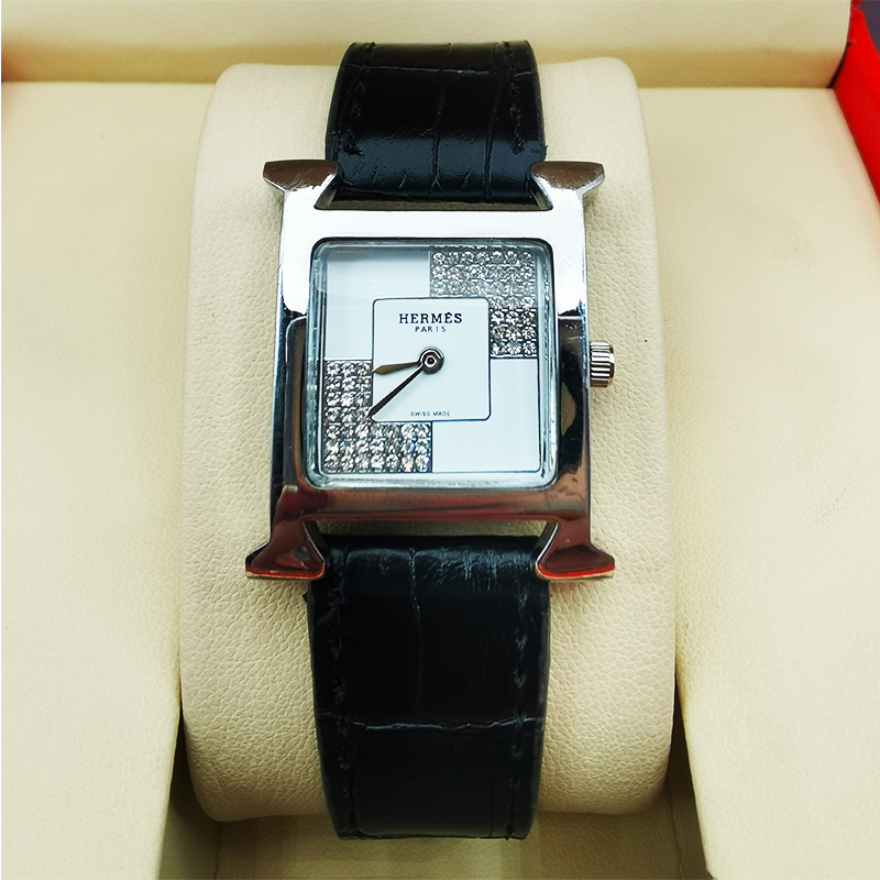 Đồng Hồ Nữ Heure H_Hermes Carre Mặt Đính Đá , Máy Pin , Dây Da , Size 26mm (1993watch)- Cung Cấp Bởi AmandaC Life