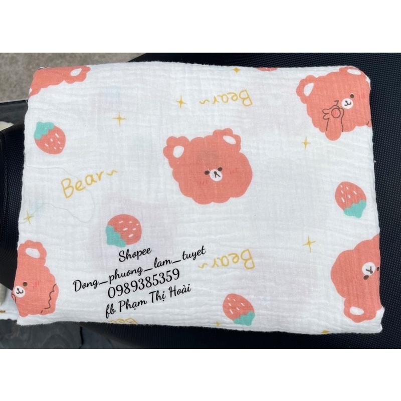 vải xô muslin cao cấp 2 lớp 100% cotton mềm mịn may khăn tắm,chăn,gối,bộ pyjama