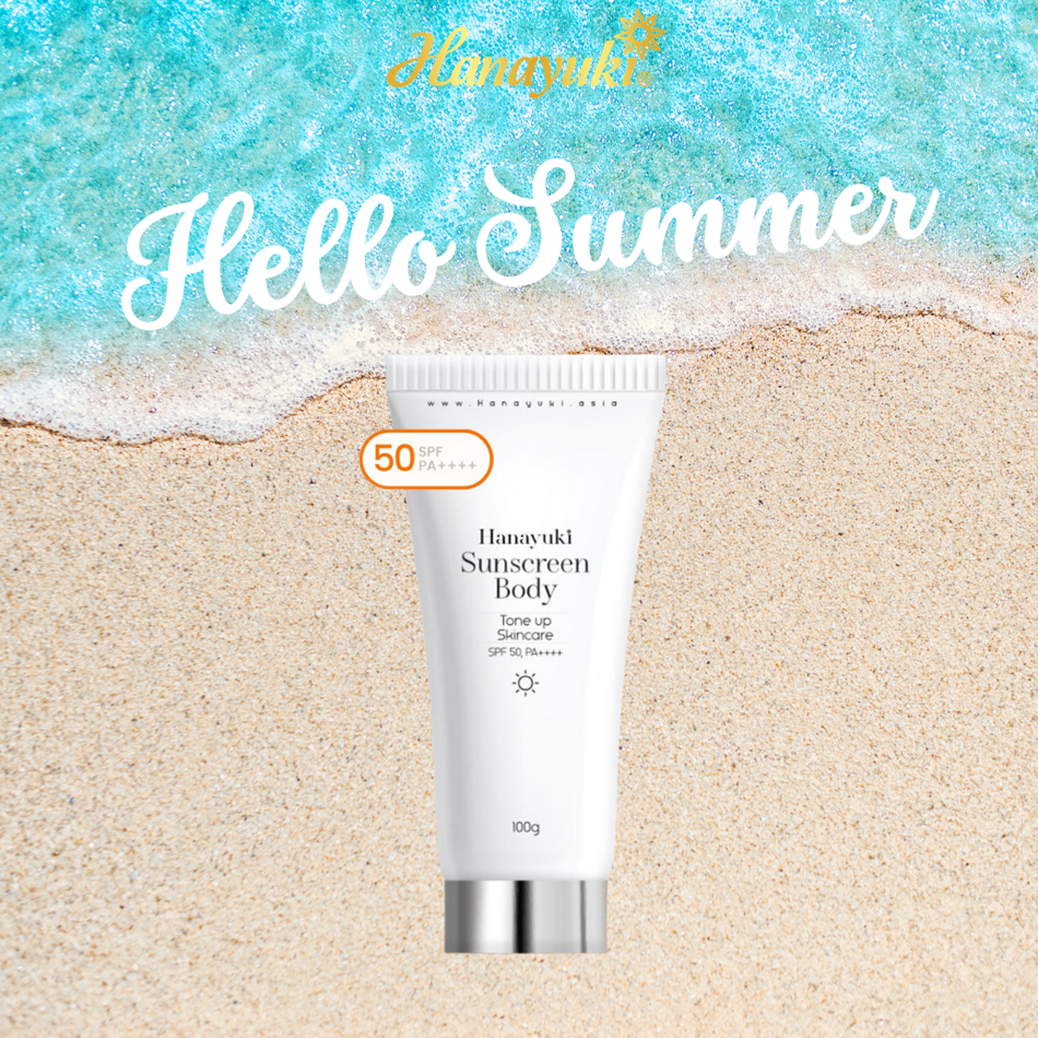 Kem Chống Nắng Sunscreen Body Hanayuki Chính Hãng SPF 50+/PA++++ Lâu Trôi , Nâng Tông 100g