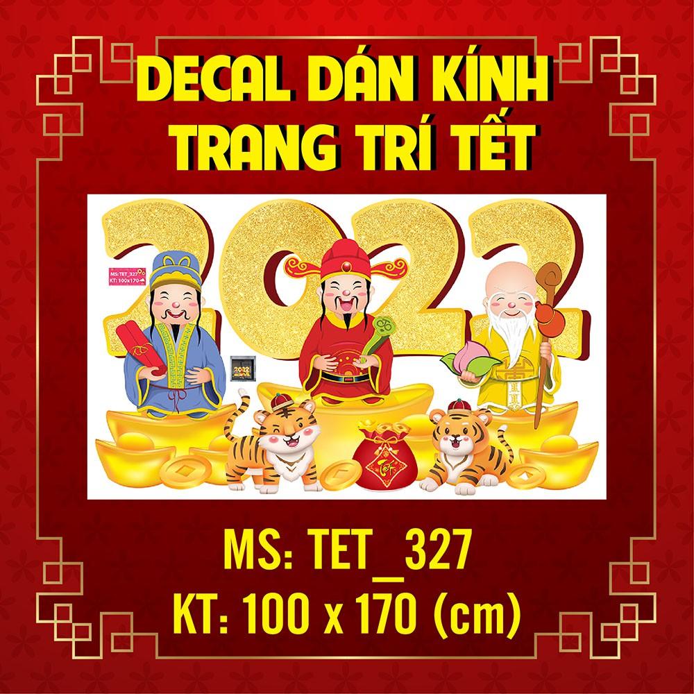 DECAL TRANG TRÍ TẾT NGUYÊN ĐÁN 2022 PHÚC LỘC THỌ