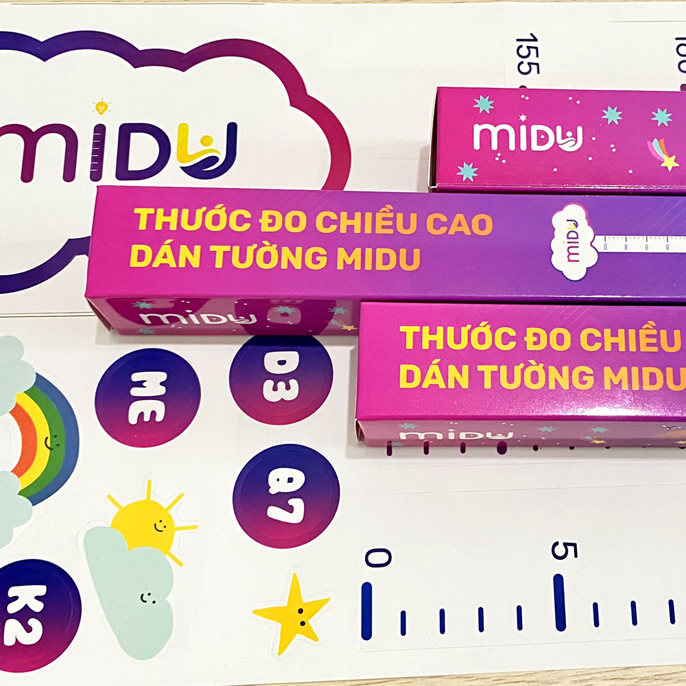 Thước đo chiều cao dán tường Midu