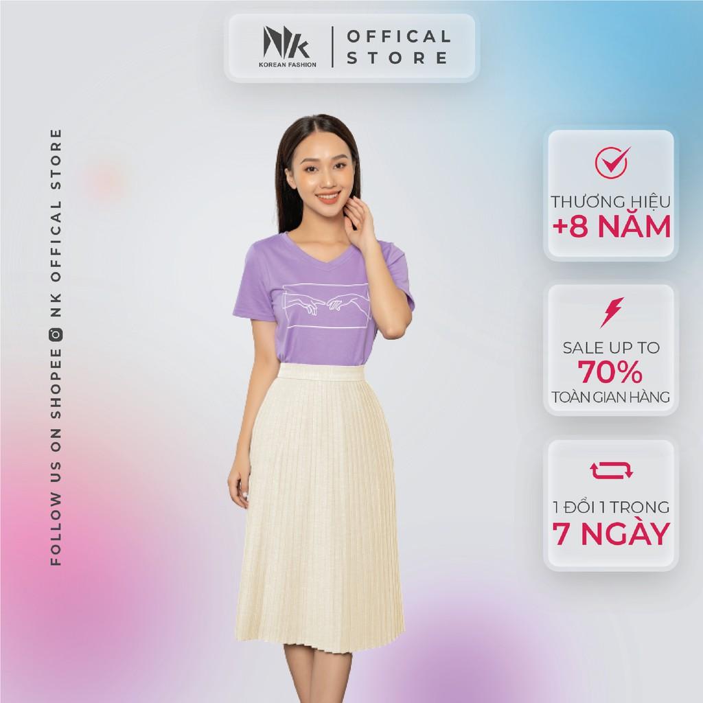 Chân Váy Thiết Kế Công Sở NK FASHION Dáng Midi Dập Ly Nhẹ Nhàng, Chất Liệu Nhập Hàn Mềm Min, Cao Cấp NKCV2010005