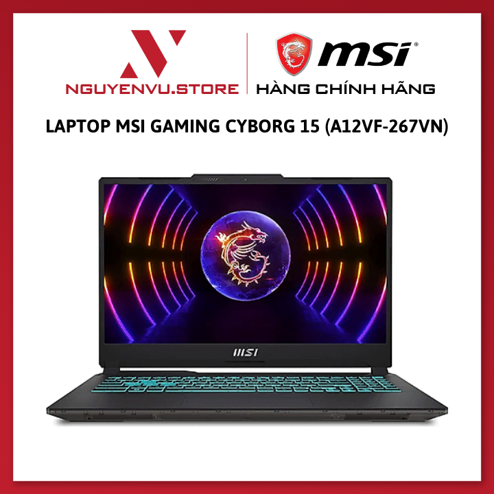 Laptop MSI Gaming Cyborg 15 (A12VF-267VN) (i7 12650H/8GB RAM/512GB SSD/RTX4060 8GB/15.6 inch FHD 144Hz/Win11/Đen) - Hàng Chính Hãng