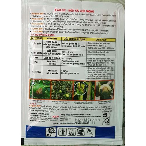 Gói Avalon 8WP - trừ nhiều loại bệnh do vi khuẩn gây ra trên cây trồng - gói 25 gram