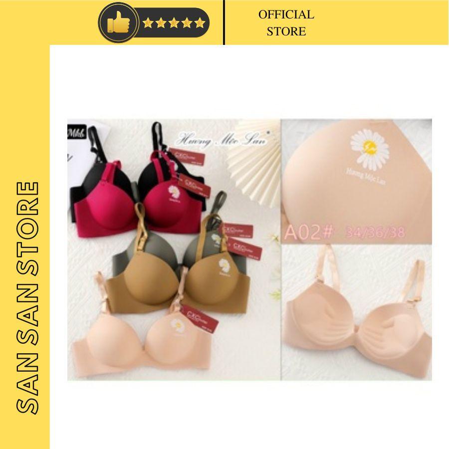 Áo Ngực Nữ Su Đúc Không Gọng Bàn Tay Nâng Ngực CAO CẤP hình hoa A02