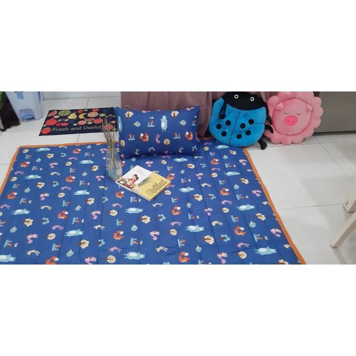 Topper Lót Nệm / Đệm Văn Phòng / Nệm Cuộn Trải Sàn Kiểu Nhật + Kèm 1 Áo Gối (40x60cm) : Nhiều Mẫu - Giao Màu Ngẫu Nhiên