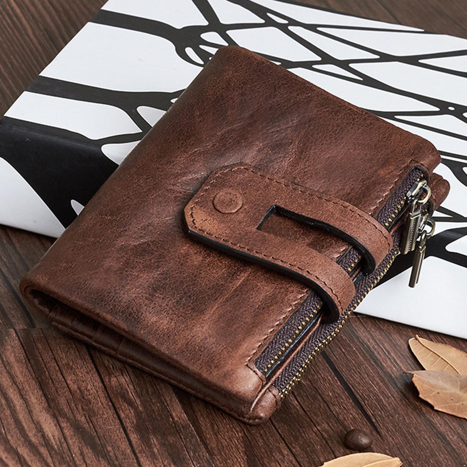 Soft RFID Blocking Women Men Wallet ,with Snap Zip ,Multi Card Case ,Cowhide Bifold Credit Card Holder ,Coin Pocket