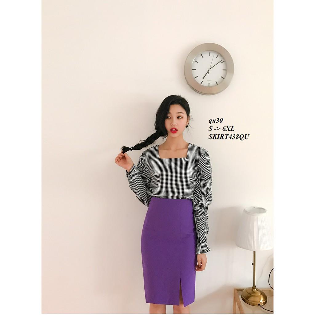 SKIRT354 CHÂN VÁY BÚT CHÌ CÔNG SỞ XẺ TÀ