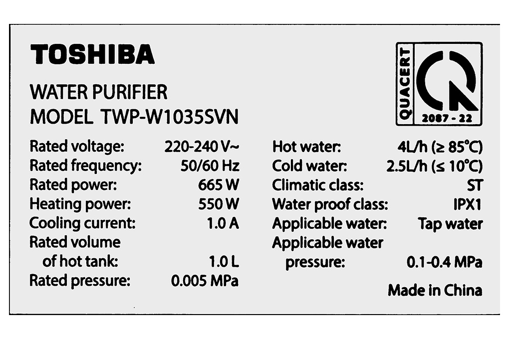 Máy lọc nước nóng lạnh RO Toshiba TWP-W1035SVN(K) - Diệt khuẩn bằng tia UV và Nano Silver - Hệ thống 7 cấp lọc - Hàng chính hãng