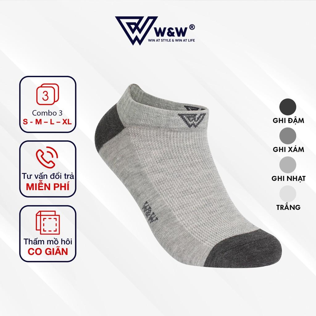 Tất Vớ Nam Cổ Ngắn Cao Cấp W&W Chất Liệu Vải Sợi Tổng Hợp Mềm Mịn, Thoáng Khí Chống Hôi Chân WM27