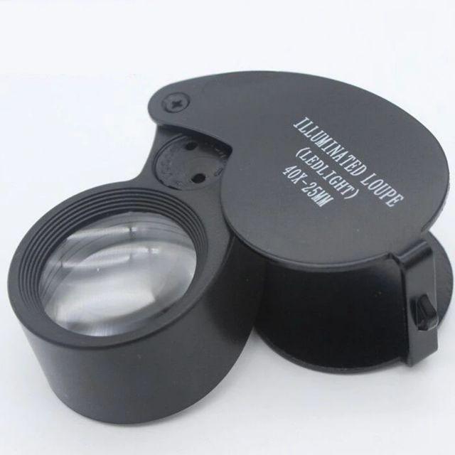 Kính lúp bỏ túi 40x25 MM có đèn