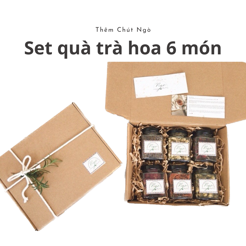 Set quà tặng trà hoa 6 món, quà tặng 8/3, quà tặng thầy cô và những người thân yêu , quà tặng đồng nghiệp đối tác 8/3