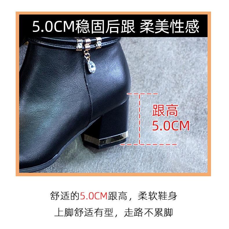 Giày bốt da mềm gót cao vừa thời trang mùa thu cho nữ 2021