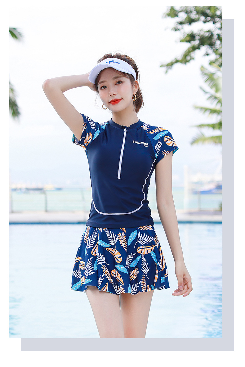 Bộ bơi đi biển ngắn tay xuất Hàn chống tia UV Hàng cao cấp - Mã 11024