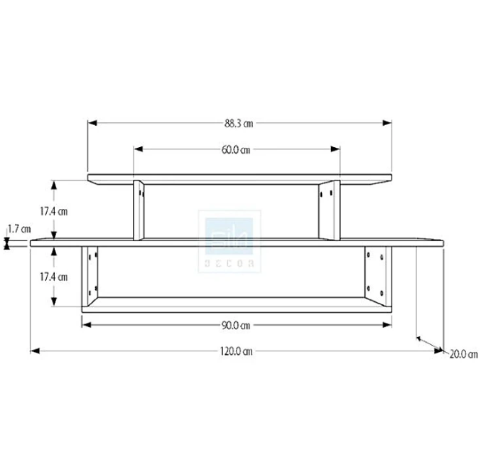 Kệ Gỗ Xếp Tầng Treo Tường Hiện Đại Tundo CTKT502 KT 120 x 40 x 20cm